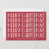 ルーシー・ダーク・レッド可愛いおもしろいファミリーメリークリスマス シーズンカード (正面)