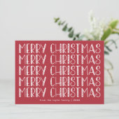 ルーシー・ダーク・レッド可愛いおもしろいファミリーメリークリスマス シーズンカード (スタンド正面)