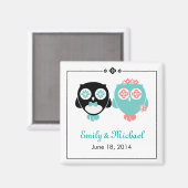 ルーシー:フクロウ結婚の |日付マグネットの保存 マグネット (正面/裏面)