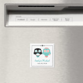 ルーシー:フクロウ結婚の |日付マグネットの保存 マグネット (インサイチュ (食洗機))