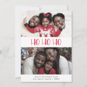 ルーシー・レッドおもしろいキッド家族ホホホホ2写真クリスマス シーズンカード (正面)