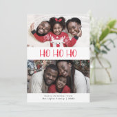 ルーシー・レッドおもしろいキッド家族ホホホホ2写真クリスマス シーズンカード (スタンド正面)