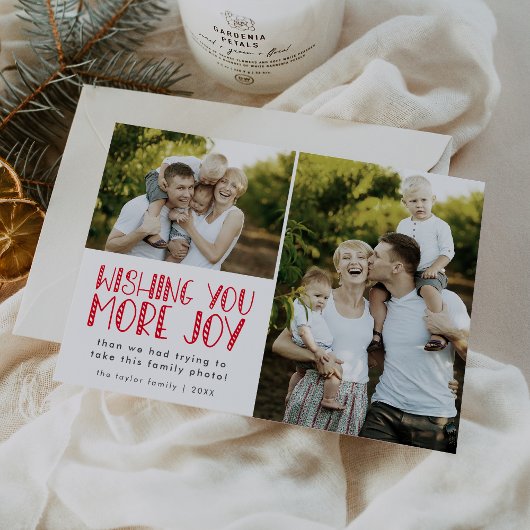 ルーシー・レッドユニークおもしろいファミリー写真クリスマおもしろいス シーズンカード