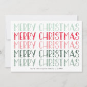 ルーシー・レッド・グリーン可愛いおもしろいファミリーメリークリスマス シーズンカード (正面)