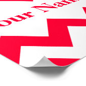 ルージュはっきりしたシェブロンとモノグラム ポスター (角)