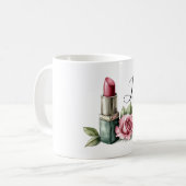 ルージュ リップスティック 花 コーヒーマグカップ (正面左)