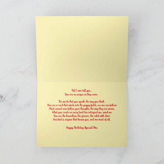 ルージングガラストゥィーテルディーダムソング誕生日 サンキューカード (内部)