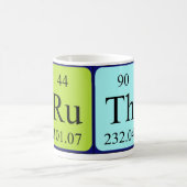 ルースの周期表の名前のマグ コーヒーマグカップ (中央)
