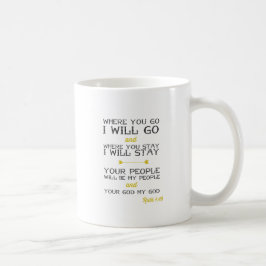 ルースの1:16% pipe%の感動的な聖書の詩|の黄色 コーヒーマグカップ