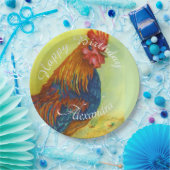 ルースタカラフルーハッピーバースデー ペーパープレート (パーティー)