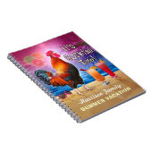 ルースターおもしろいカクテルトロピカルビーチバケーション ノートブック (右側)