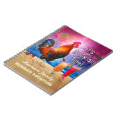 ルースターおもしろいカクテルトロピカルビーチバケーション ノートブック (左側)