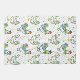 『ルースターと鶏の手拭』 キッチンタオル