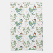 『ルースターと鶏の手拭』 キッチンタオル (縦)