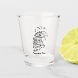ルースターのヘッドラインアート ショットグラス