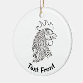 ルースターのヘッドラインアート セラミックオーナメント (左)