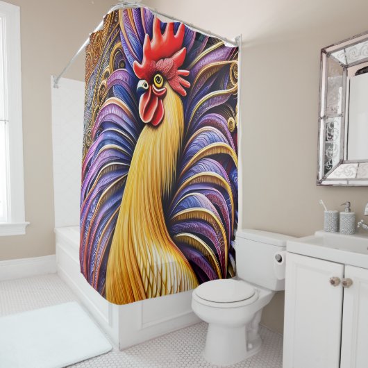 ルースターの比類なき完璧 シャワーカーテン (インサイチュ)