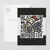 ルースターのQRコード ポストカード (正面/裏面)