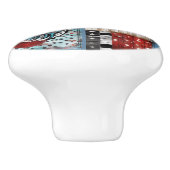 ルースターアメリカフォークアートフラッグキルト セラミックノブ (側面)