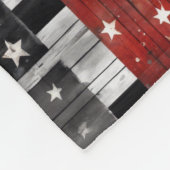 ルースターアメリカ国旗のフォークアートキルト フリースブランケット (角)