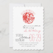 ルースターイヤーレッドエッグジンジャーパーティーベビー招待状 招待状 (正面)