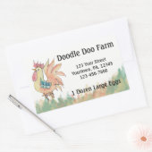 ルースターカスタムエッグステッカー 長方形シール (封筒)