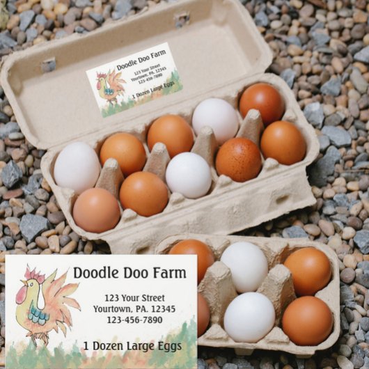 ルースターカスタムエッグステッカー 長方形シール