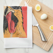 ルースターカッコいい着用サングラスレトロヴィンテージシック キッチンタオル (四つ折り)