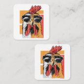 ルースターカッコいい着用サングラスレトロヴィンテージシック スクエア名刺 (正面/裏面)