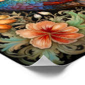 ルースターカラフルアートプリント ポスター (角)