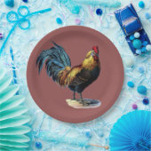 ルースターカラフルカントリーチキンヴィンテージマルサラ ペーパープレート (パーティー)