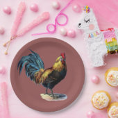 ルースターカラフルカントリーチキンヴィンテージマルサラ ペーパープレート (パーティー)