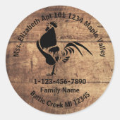 ルースターシルエットファミリーホームアドレス ラウンドシール (正面)