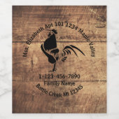 ルースターシルエットファミリーホームアドレス ワインラベル (シングルラベル)