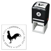 ルースターシルエット戻りラベル セルフインキングスタンプ (インサイチュ)