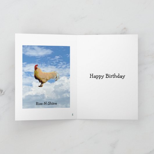 ルースタースカイクラウドハッピーバースデーグリーティングカード カード (内部)