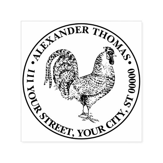 ルースタースケッチリトグラフ#1名差出人住所 セルフインキングスタンプ (デザイン)