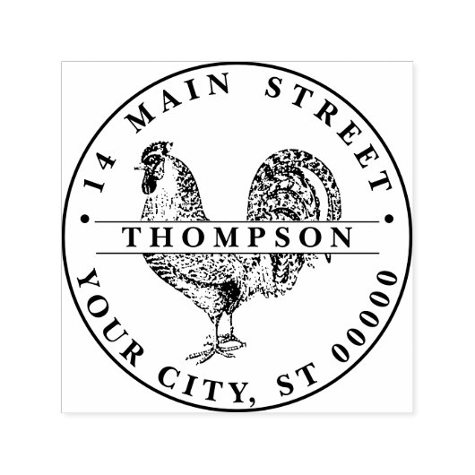 ルースタースケッチリトグラフ#2名差出人住所 セルフインキングスタンプ (デザイン)