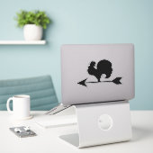 ルースターステッカー シール (デスク上のノートパソコン)