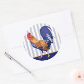 ルースターストライプズ丸ステッカー ラウンドシール (封筒)