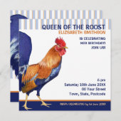 ルースターストライプパーティの招待状 招待状 (正面/裏面)