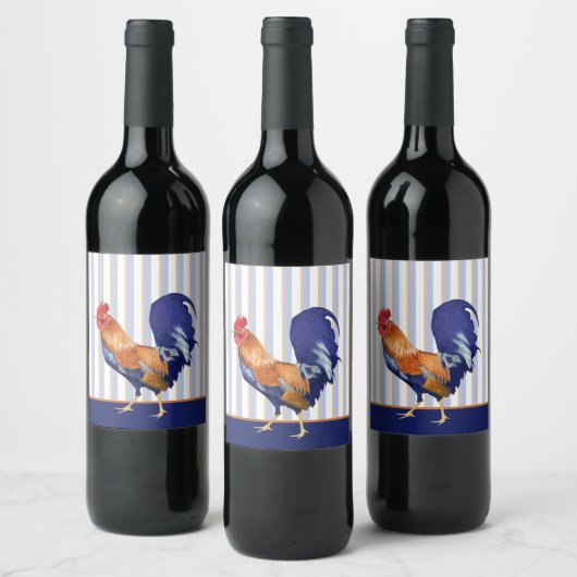 ルースターストライプボトルラベル ワインラベル (ボトル)