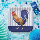 ルースターストライプ紙プレート ペーパープレート (パーティー)