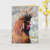 ルースターファンシーハッピーバースデーユーモア カード (黄色い花)