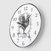 ルースターファームハウスホームデコール ラージ壁時計 (傾斜)