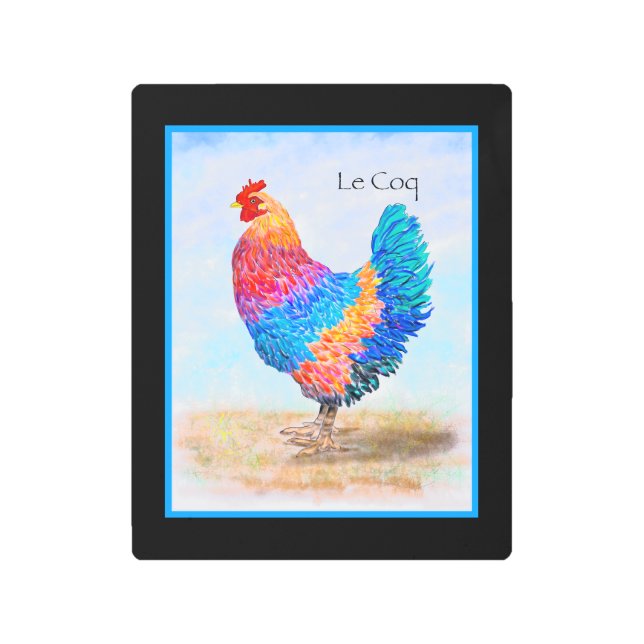 ルースターフランスのウォールアート メタルプリント (正面)