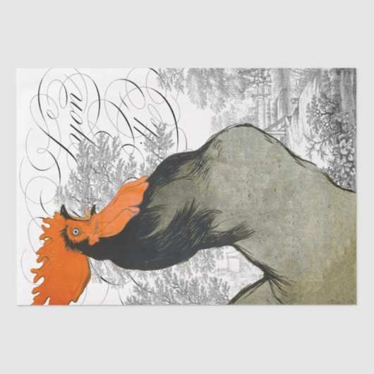 ルースターフランスのスクリプト農家の国の切り離し 薄葉紙 (正面)