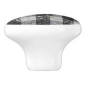 ルースターフ素朴ァームハウス白黒ギンガムチェック セラミックノブ (側面)