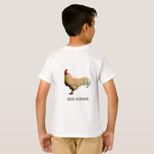 ルースターライズNシャイン写真子供ユニセックスTシャツ Tシャツ (裏面フル)