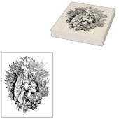 ルースターラインアートカラーリングページ ラバースタンプ (押印)